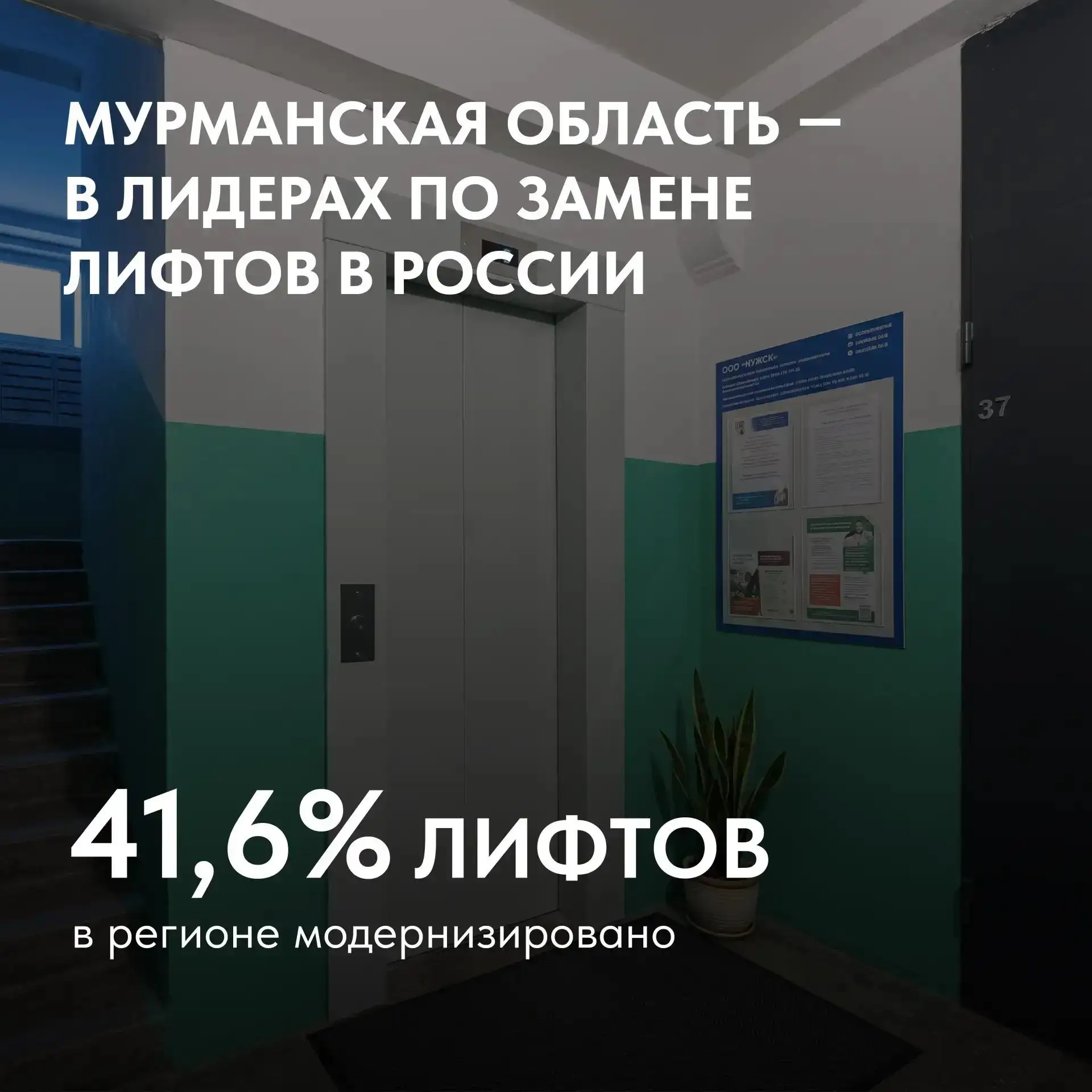 💪 Мурманская область – в лидерах по замене лифтов в России