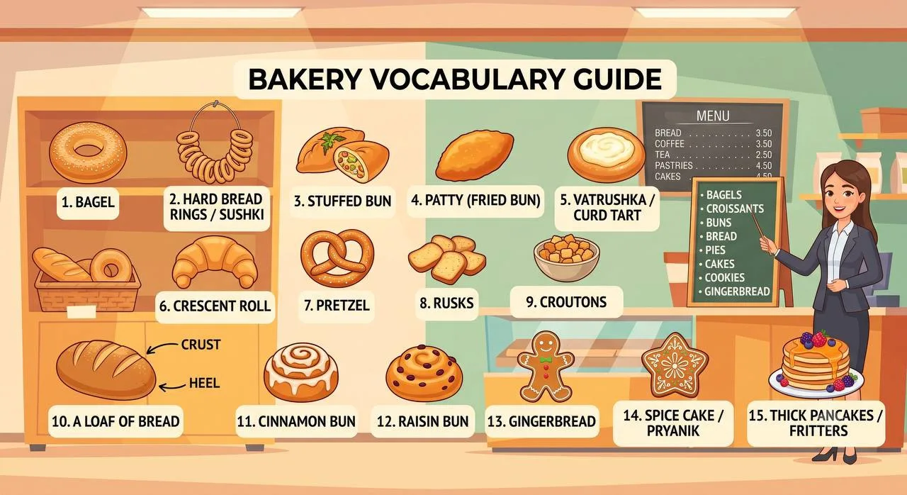🥐 А вы знаете, как назвать любимую выпечку на английском?

Сохраняйте мини-словарик 👇

🥖 Bread - 