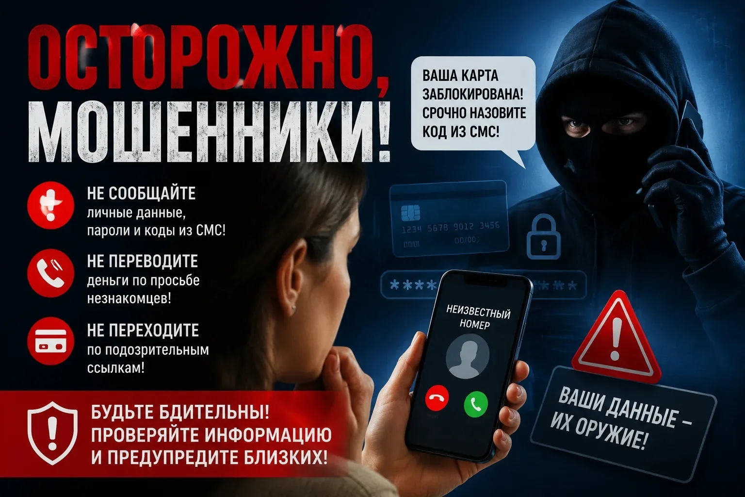 Осторожно, телефонные мошенники! 

1. Психология атаки. Мошенники используют методы социальной инжен