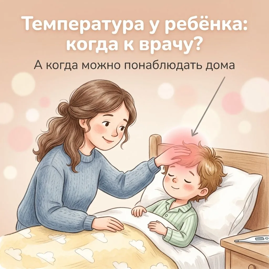 🌡️ Когда высокая температура у ребёнка требует врача, а когда можно понаблюдать?