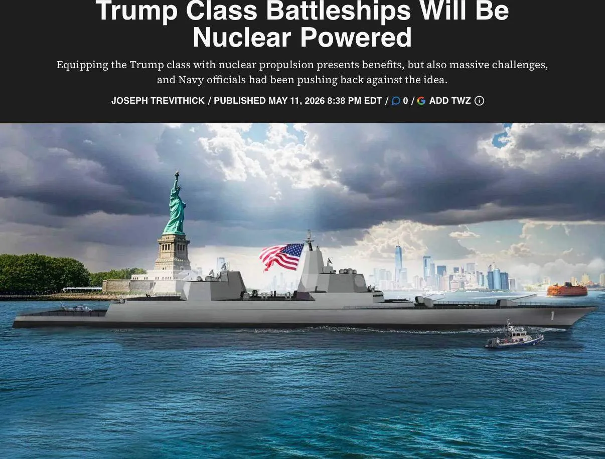 Новые линкоры США класса «Трамп» будут оснащены ядерными реакторами, — The War Zone.  ВМС США решили