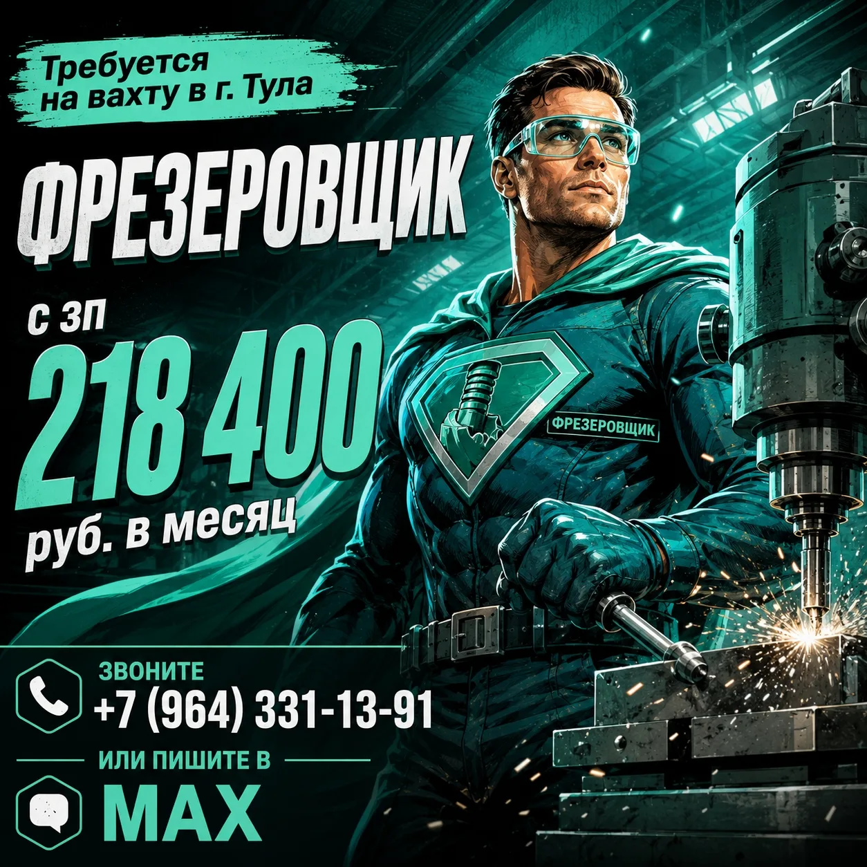 Требуются супергерои  🔩ФРЕЗЕРОВЩИКИ🔩 на вахтовый график работы в городе Тула с зарабо...