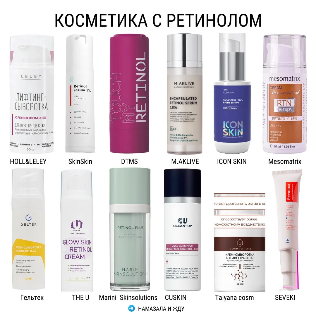 Подборка косметики с ретинолом