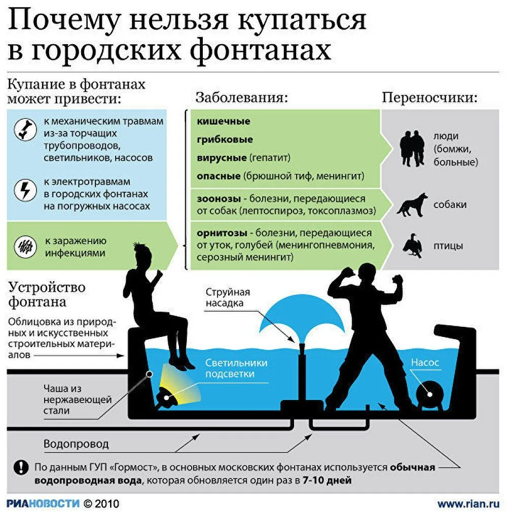 5 причин, почему купаться в фонтане вредно для здоровья