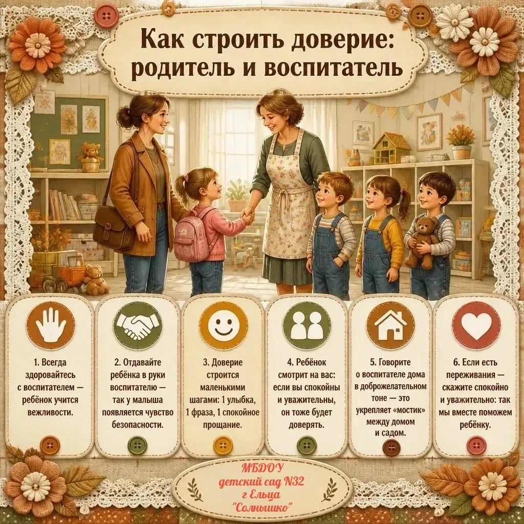 🤝 Родитель + воспитатель = гармония и развитие ребёнка! 🤝