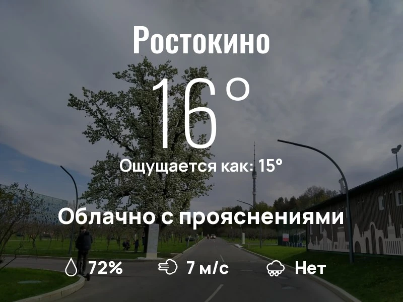 Что с погодой в Ростокино?