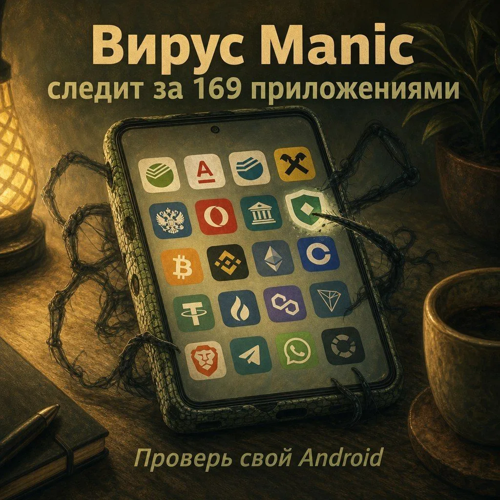 На Android появился вирус Manic, и он реально неприятный: следит за 169 приложениями, в...