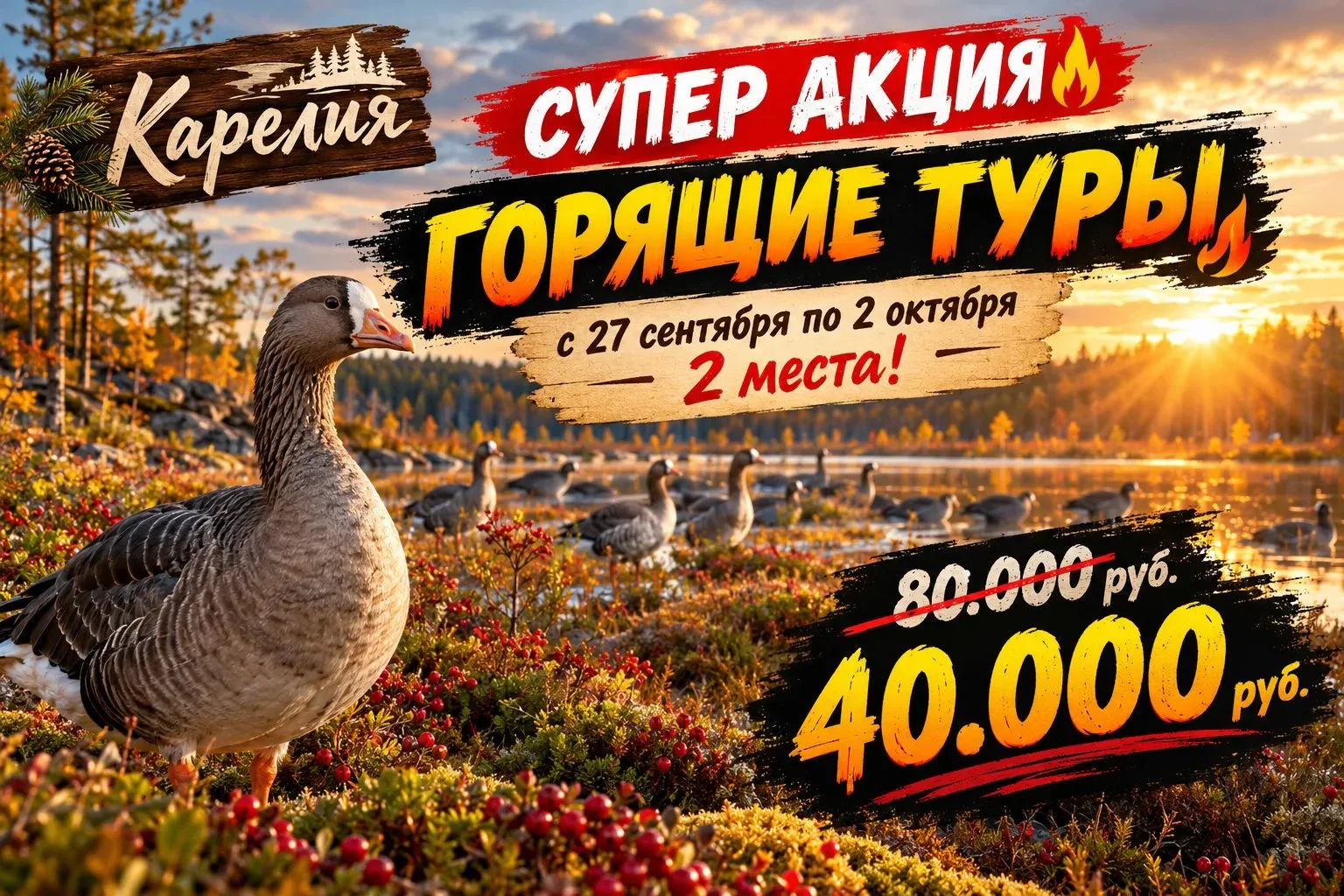 🔥 ГОРЯЩИЕ ТУРЫ В КАРЕЛИЮ: ЛОВИ МОМЕНТ, ПОКА ЕСТЬ МЕСТА! 🔥Устали от бесконечного шума ...
