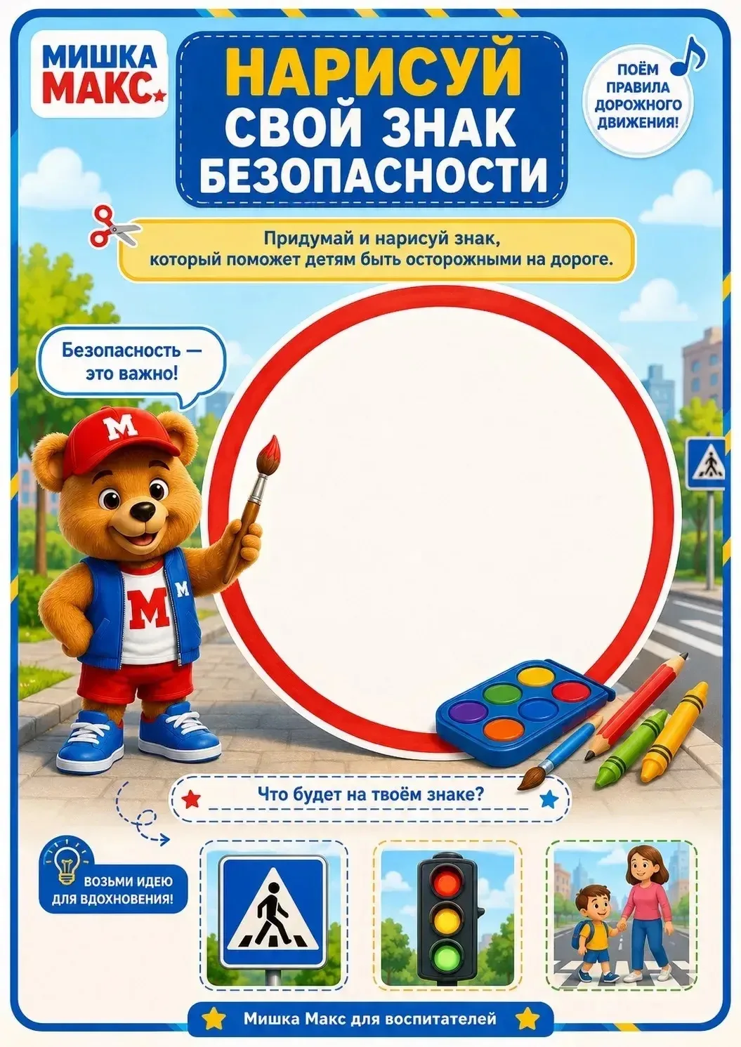 🚦  С Мишкой Максом вспоминаем важные правила дорожного движения — легко, весело и по-детски понятно