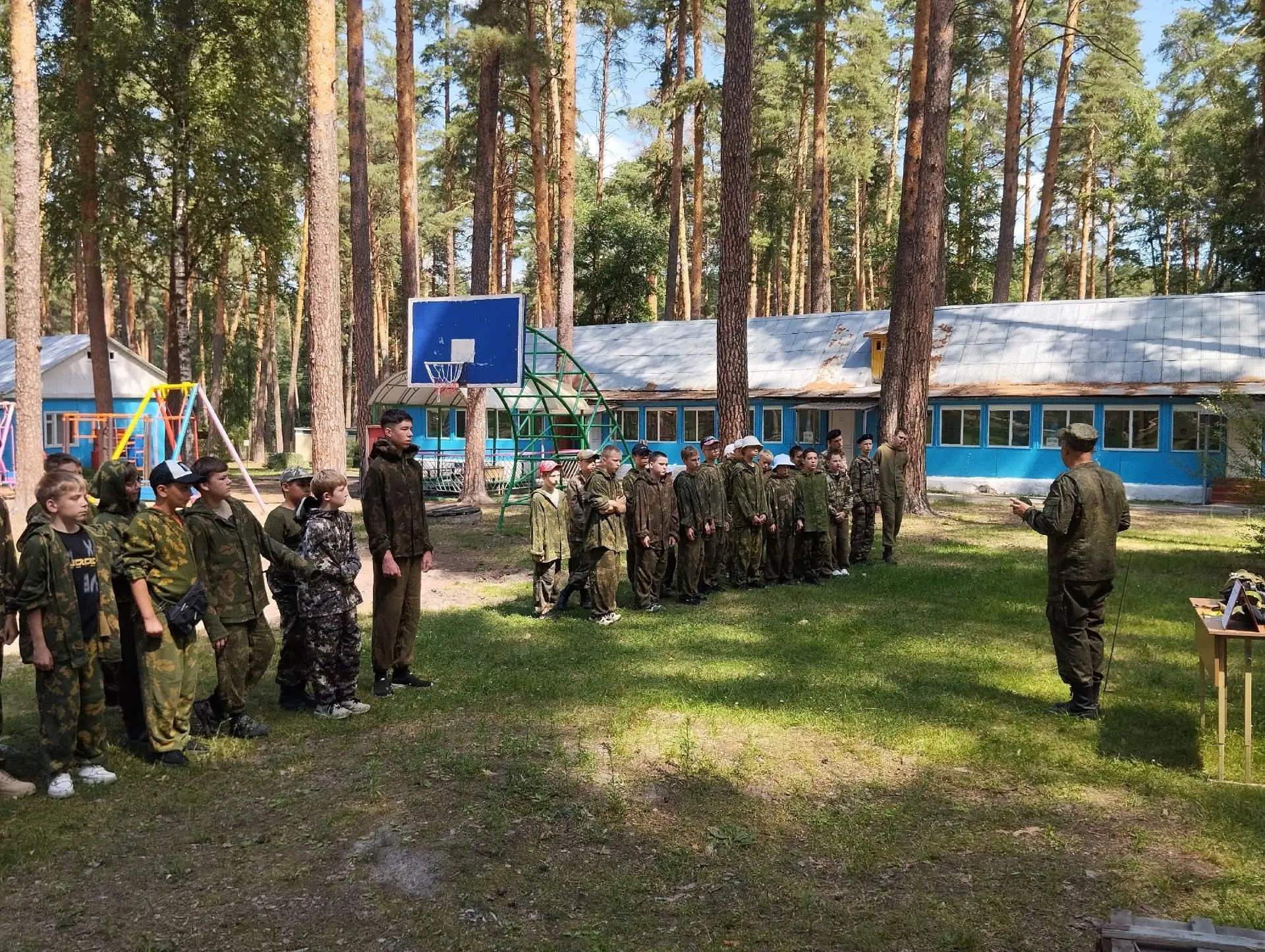 Сегодня в лагере прошли практические уроки по радиационной, химической и биологической защите. Под р