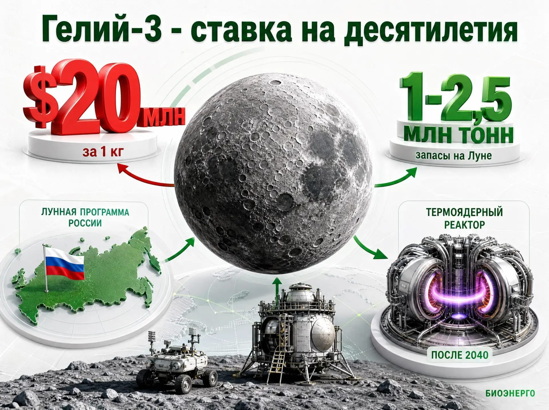 Гелий-3 - ставка на десятилетия, а не на завтра

Сразу о статусе - промышленных реакторов на гелии-3