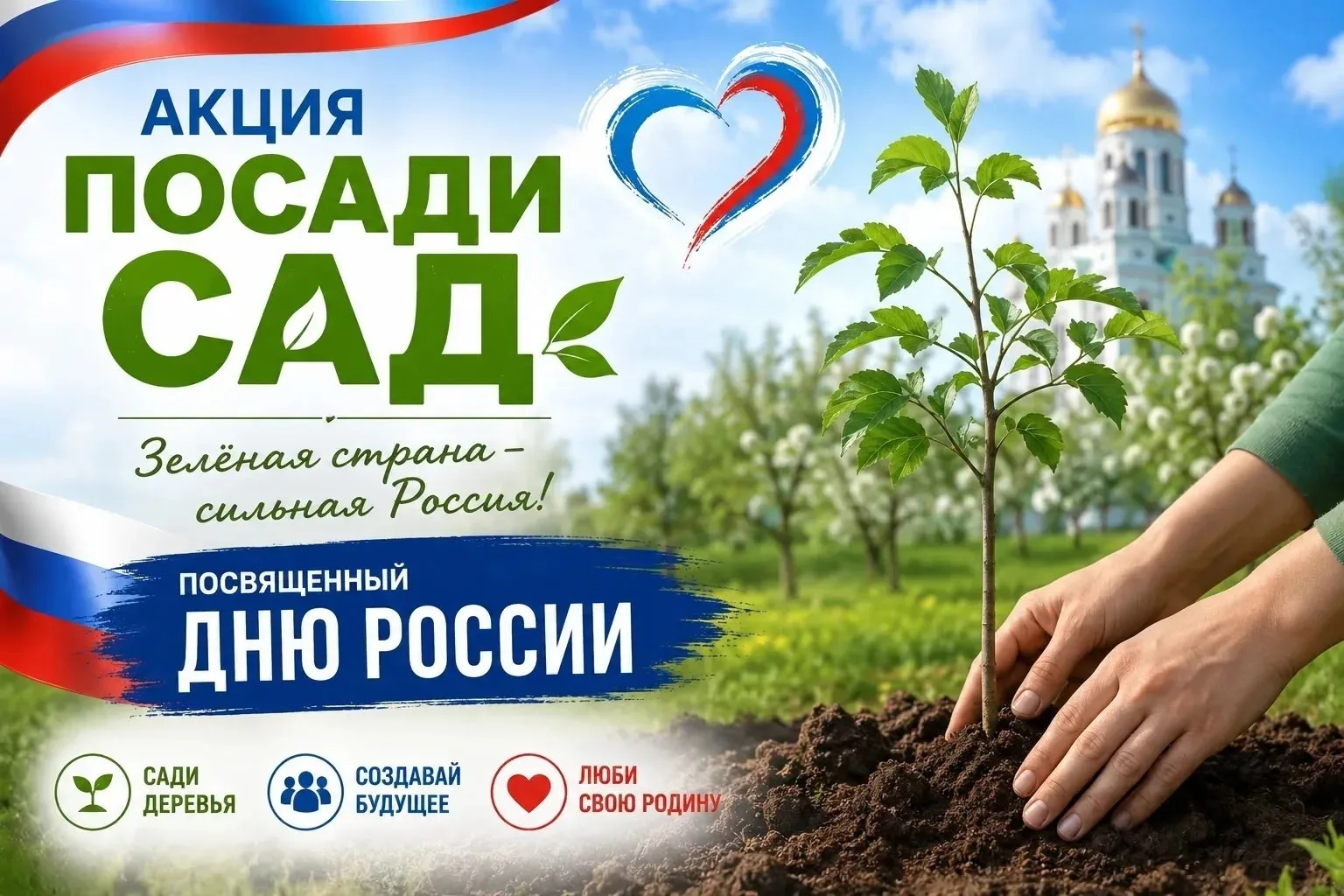 «Посади сад в саду»: вместе за зелёное будущее России!
Что может быть, лучше чем отметить День Росси