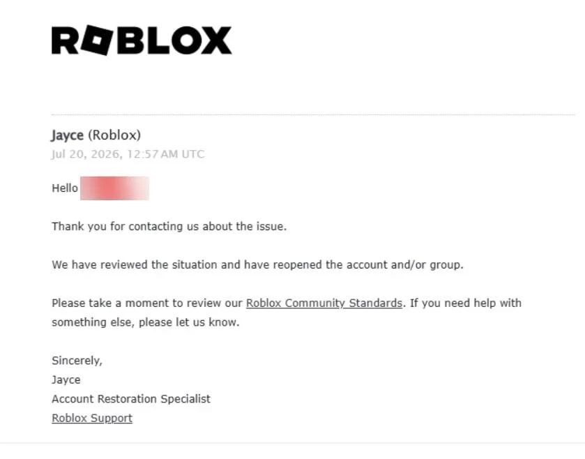 👀 Роблокс восстанавливает доступ к заблокированным аккаунтам