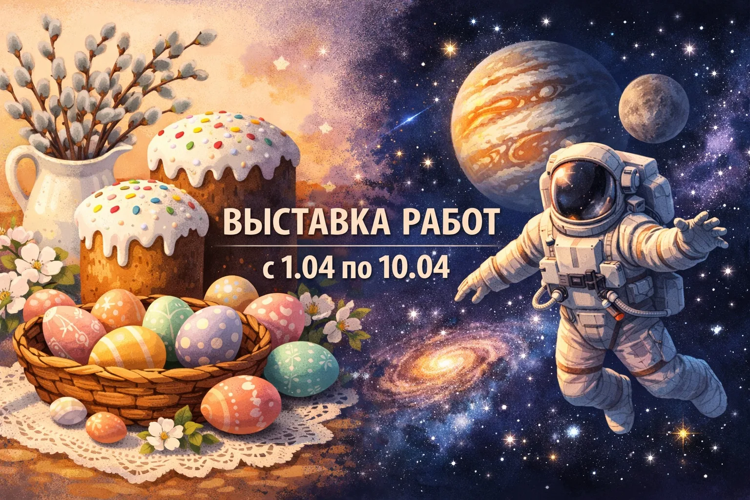 Приглашаем Вас принять участие в выставке работ, посвящённой светлой Пасхе и Дню космон...