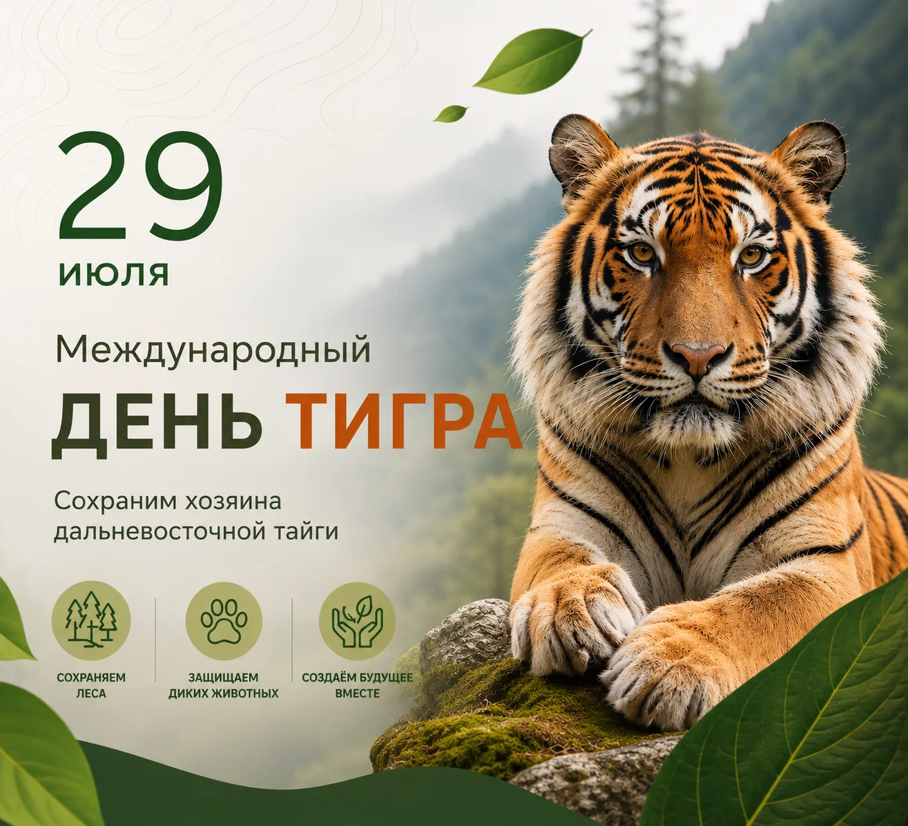 🐅29 июля отмечается Международный день тигра!

Амурский тигр является настоящим символом силы, крас