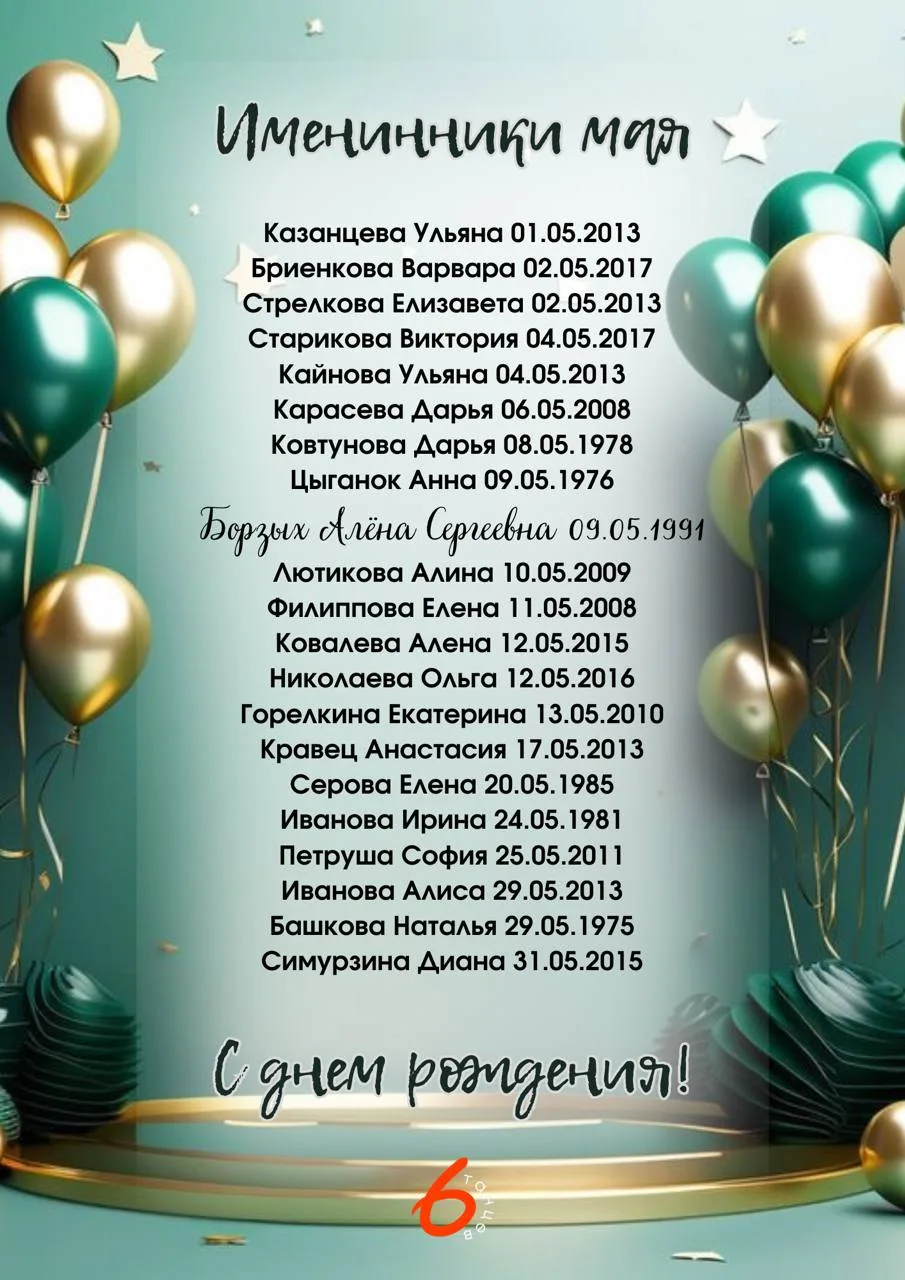 Наши майские именинники!🥳🌸