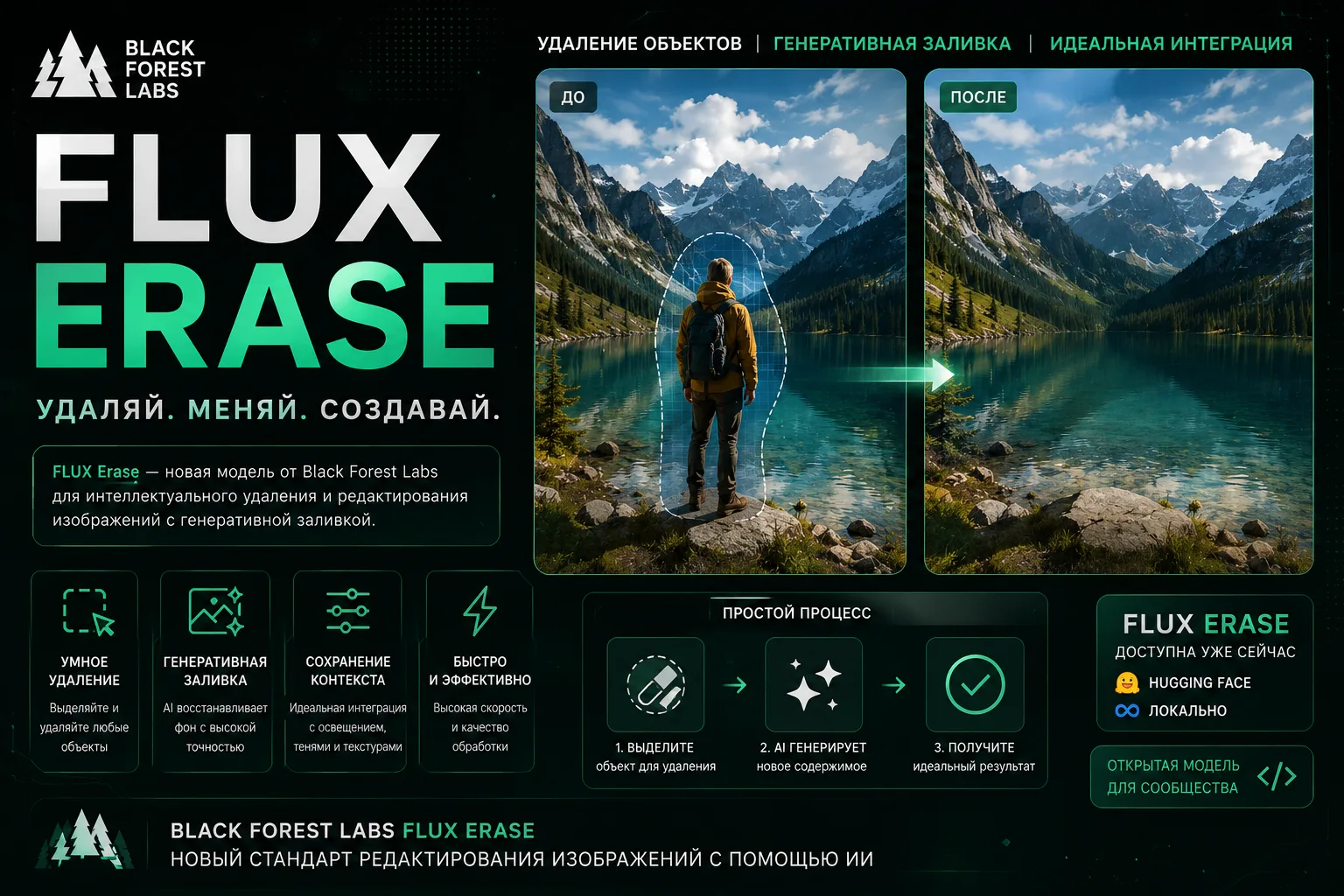 🧽 FLUX Erase: стирает что угодно с фото за 4 секунды. И стоит копейки