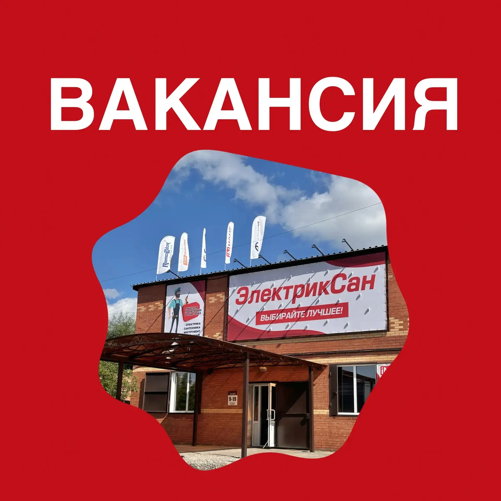 В магазин «ЭлектрикСан» требуются: 

• продавец-консультант с опытом работы в сферах сантехники, эле