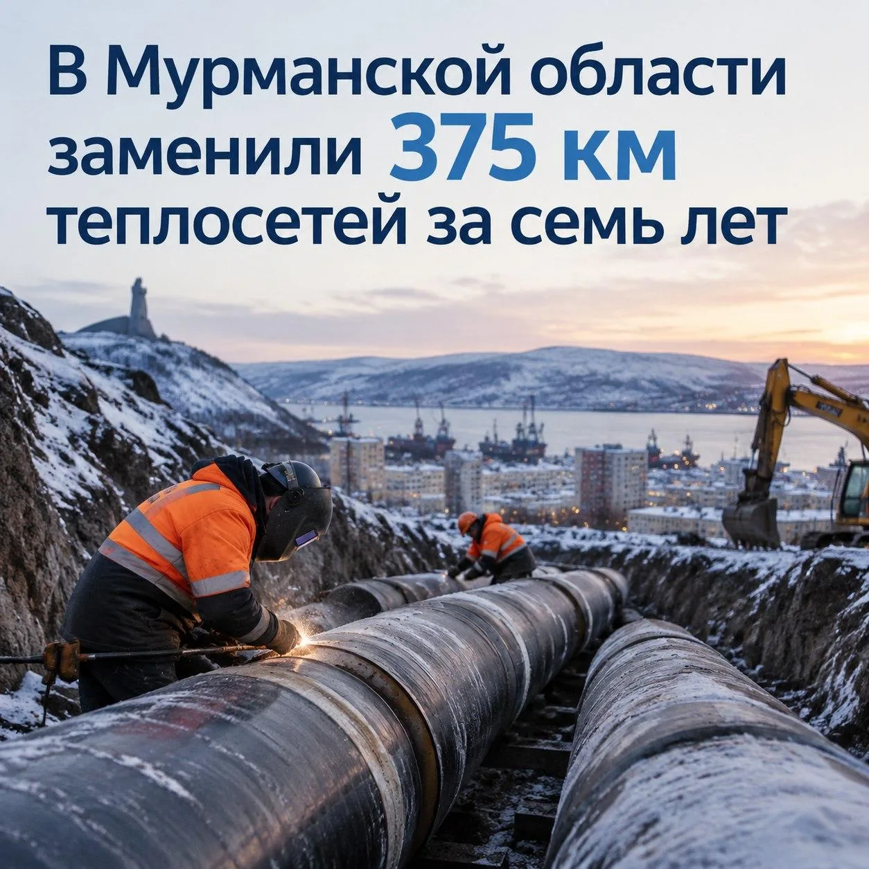 В Мурманской области заменили 375 км теплосетей за семь лет