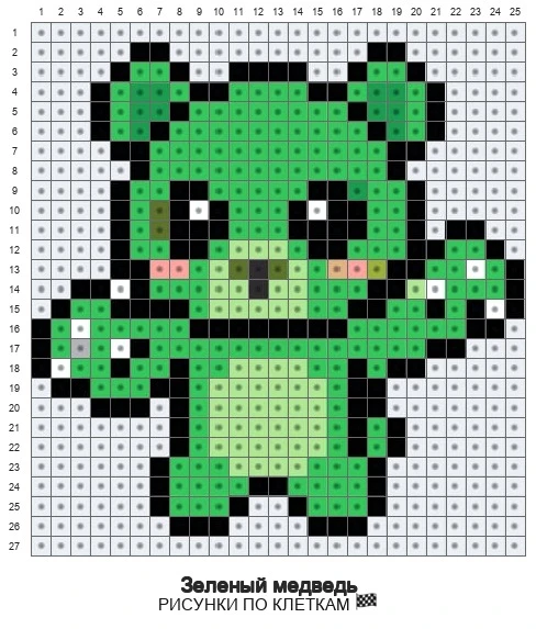 Зелёный мишка в кавайном стиле 🐻💚