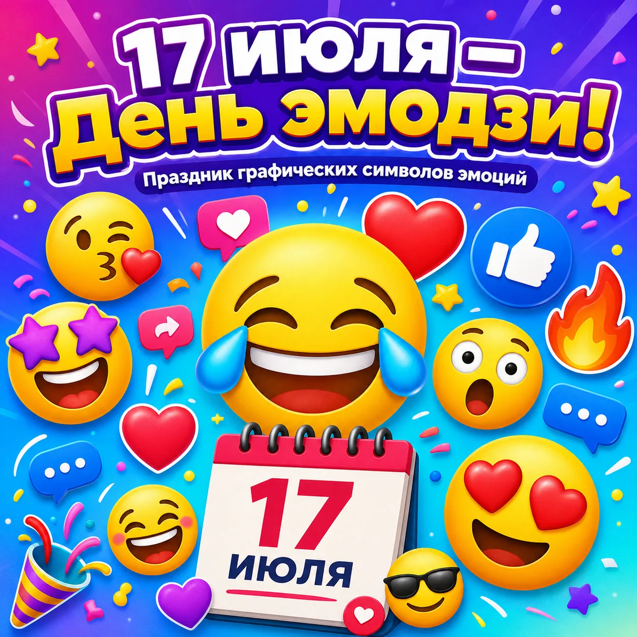 😄 17 июля — Всемирный день эмодзи!

Вы замечали, сколько эмодзи мы используем каждый день? Этот пра
