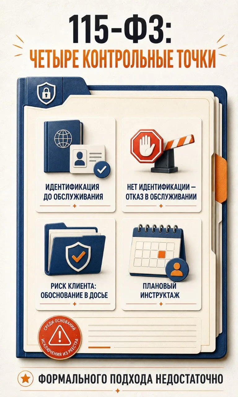 115-ФЗ: формального исполнения недостаточно‼️