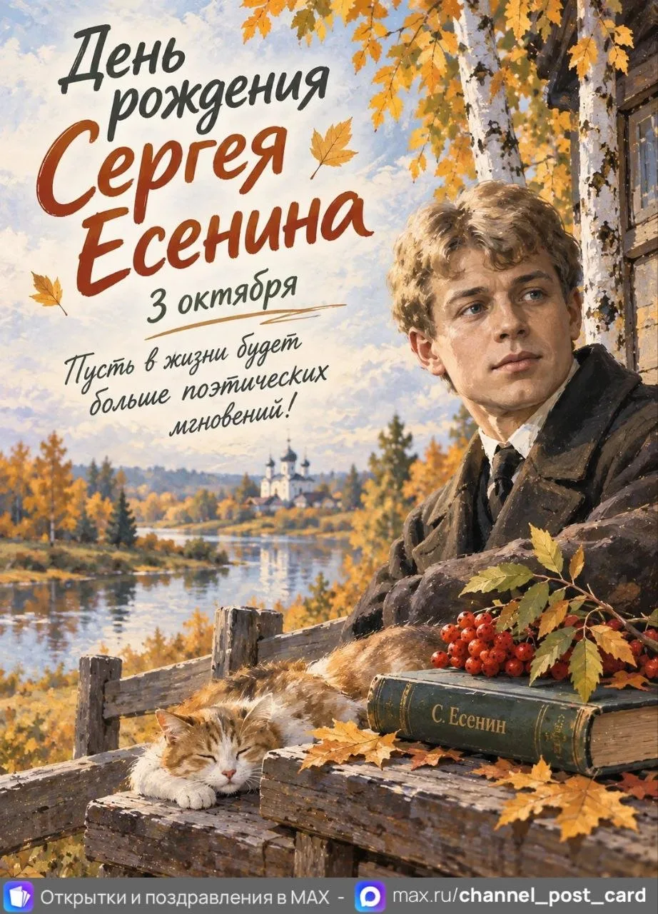 3 октября - день рождения Сергея Есенина.