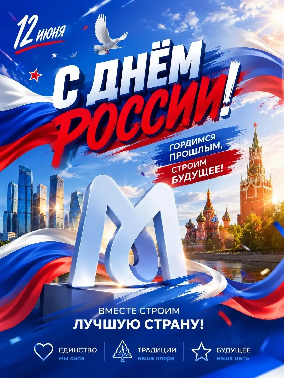 С Днём России! ❤️🇷🇺

Сегодня мы празднуем не просто дату в календаре, а единство и силу нашей боль