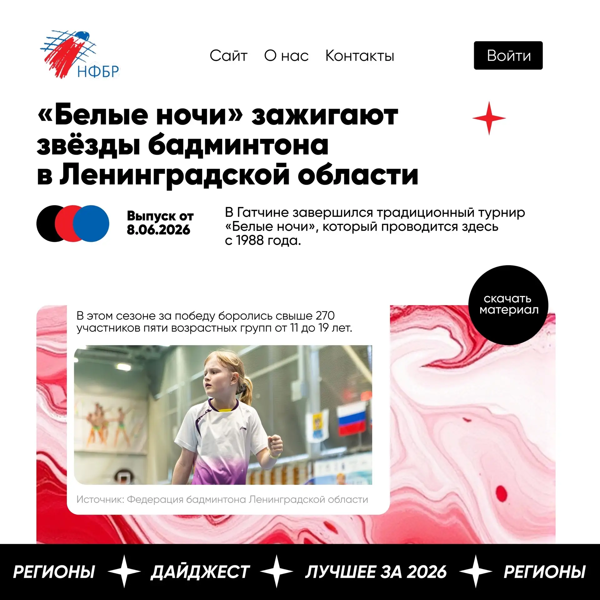 ☀️🏸 Летом бадминтонная жизнь продолжается. На открытых площадках и в спортивных залах по всей стран