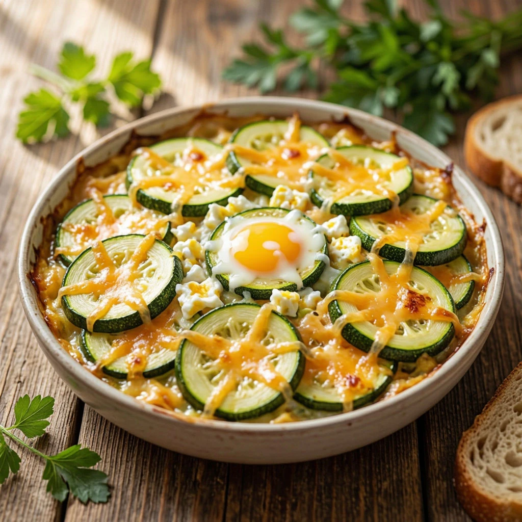 Ужин: запеканка из кабачков с яйцом и сыром