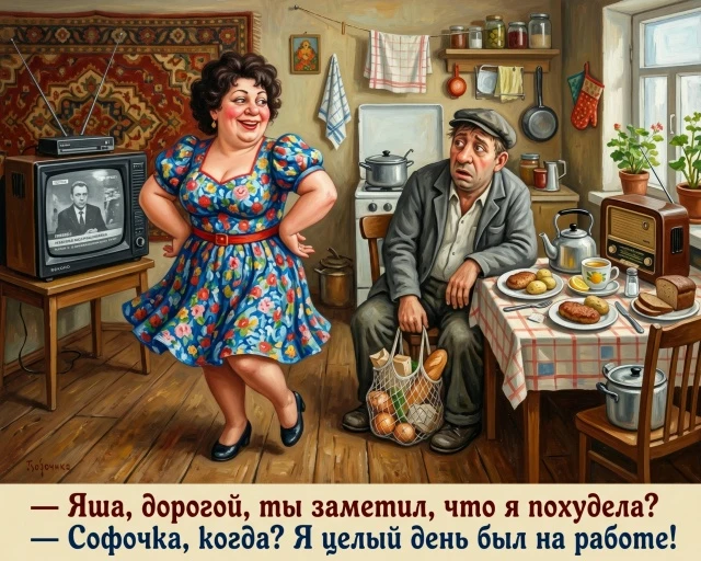 - Яша,дорогой,ты заметил, что я похудела?
- Софочка,когда? Я целый день был на работе!

#ЯизОдессыЗд