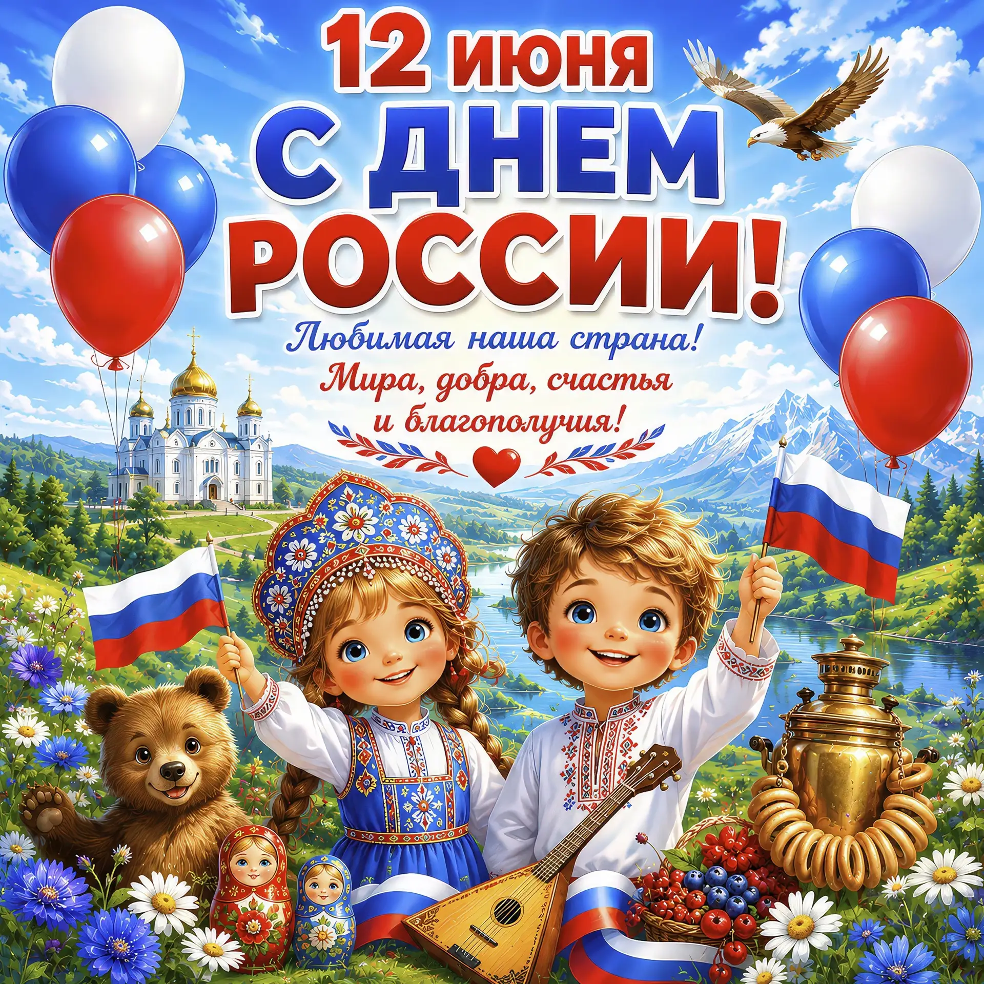 Уважаемые жители Медногорска!
Поздравляю вас с праздником — Днём России.
12 июня символизирует нераз