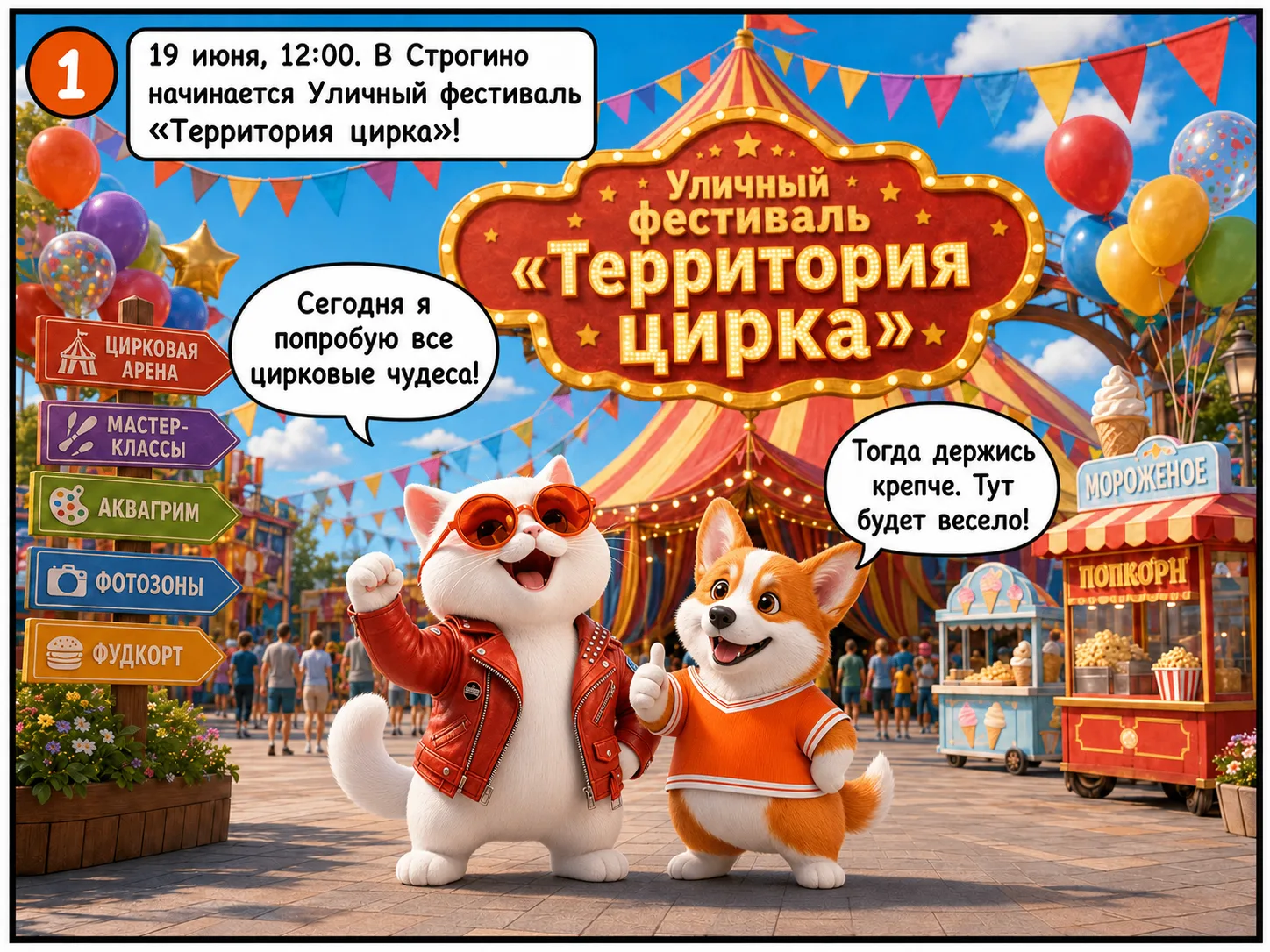 🐱🎪 Котик на «Территории цирка»!

Листайте до конца и пройдите фестиваль вместе с нашим котиком. 

