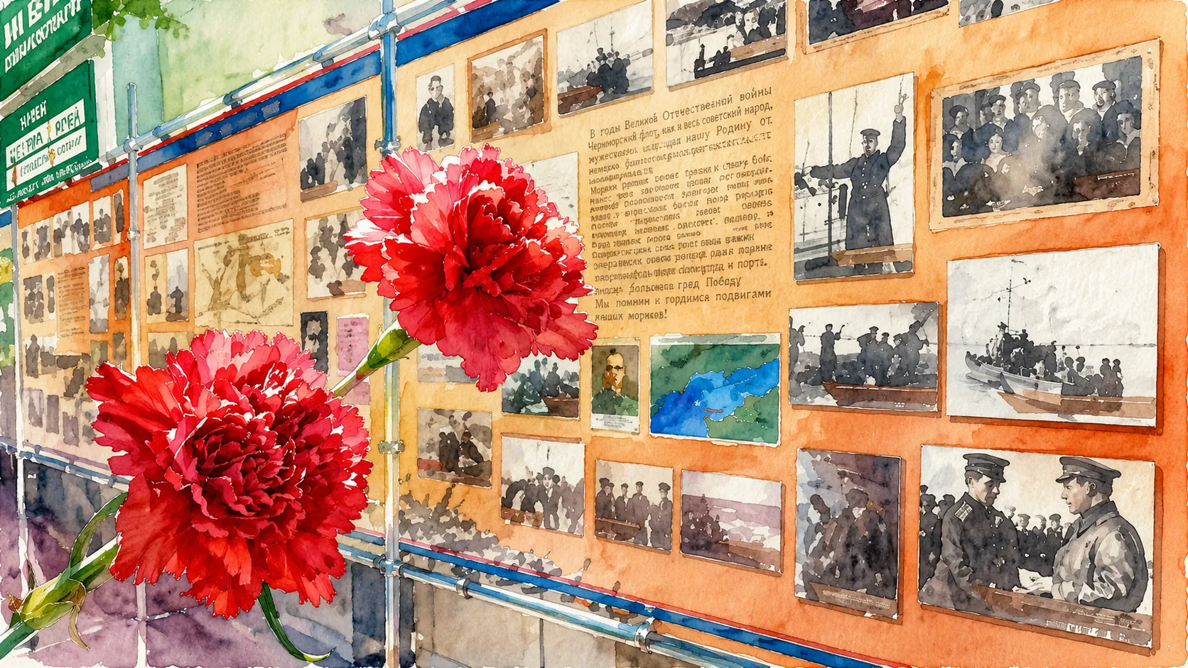 В День памяти и скорби у входа в музей работает выставка