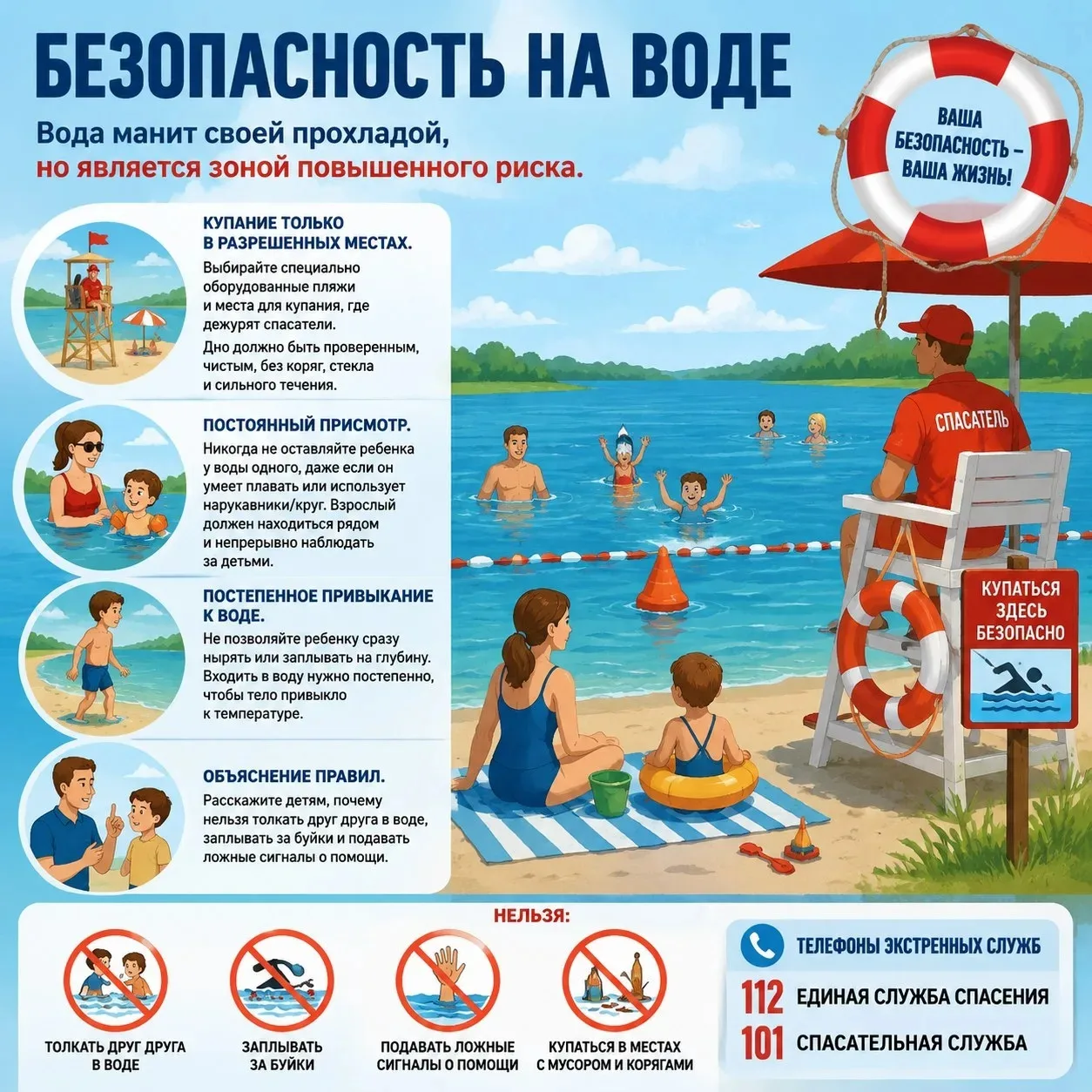 ❗Уважаемые родители, перед началом купального сезона обязательно ознакомьтесь с памятками по безопас