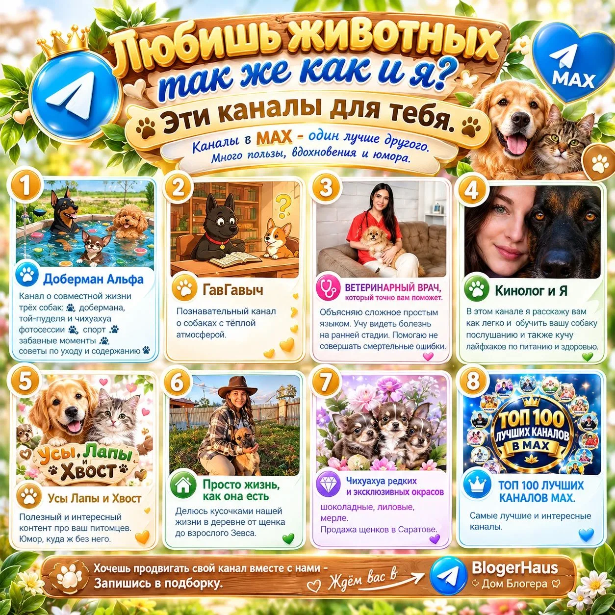 Любишь животных так же как и я? Эти каналы для тебя. Один лучше другого. Много пользы, ...