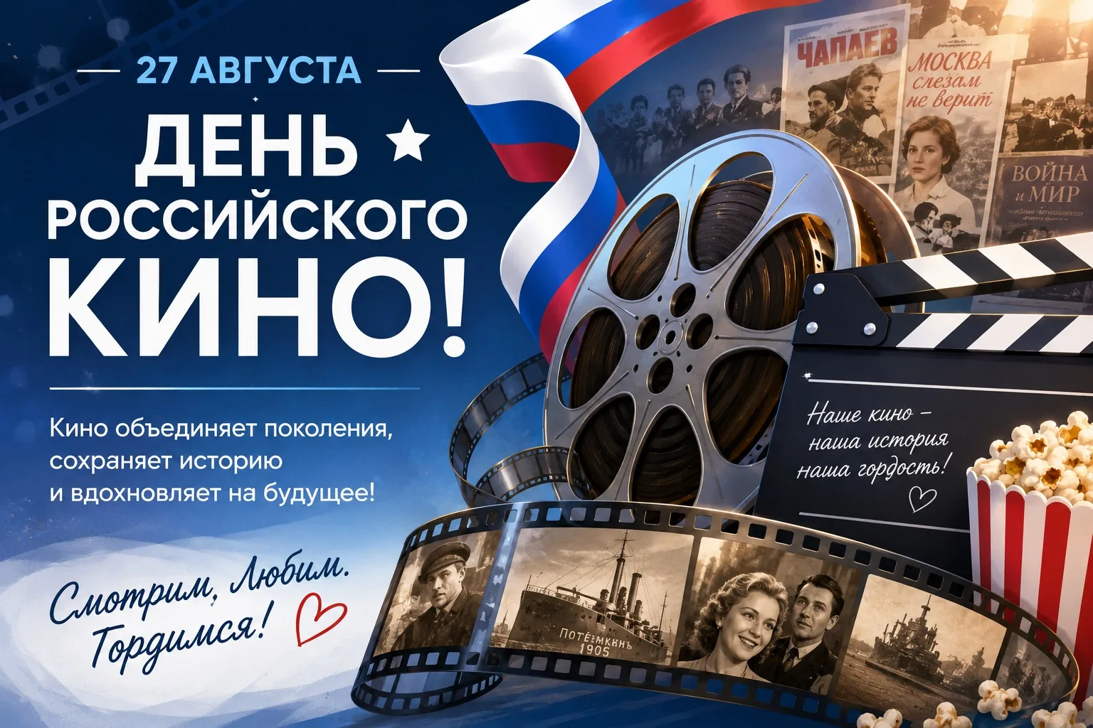 🎬 27 августа — День российского кино! 🇷🇺