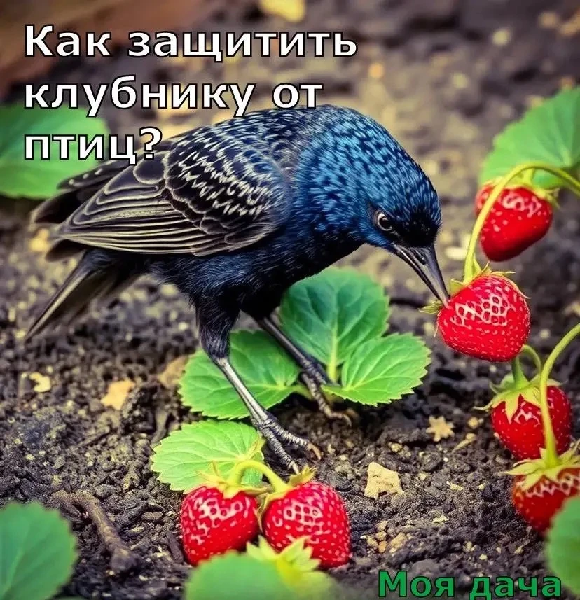 Как защитить клубнику от птиц? 🐦‍⬛

Сладкие ягоды любят не только садоводы. Прожорливые пернатые мо