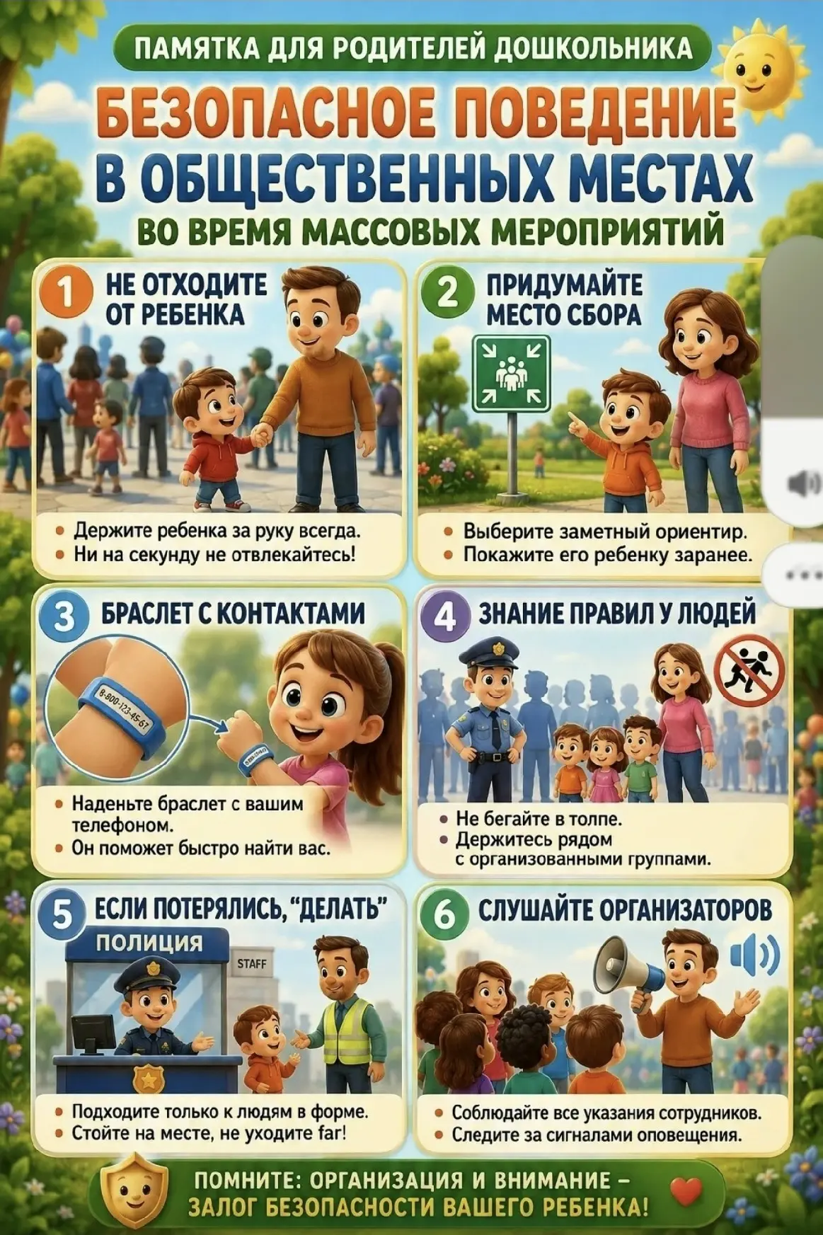 Большие праздники, концерты и массовые мероприятия дарят детям яркие эмоции. Но важно помнить: безоп