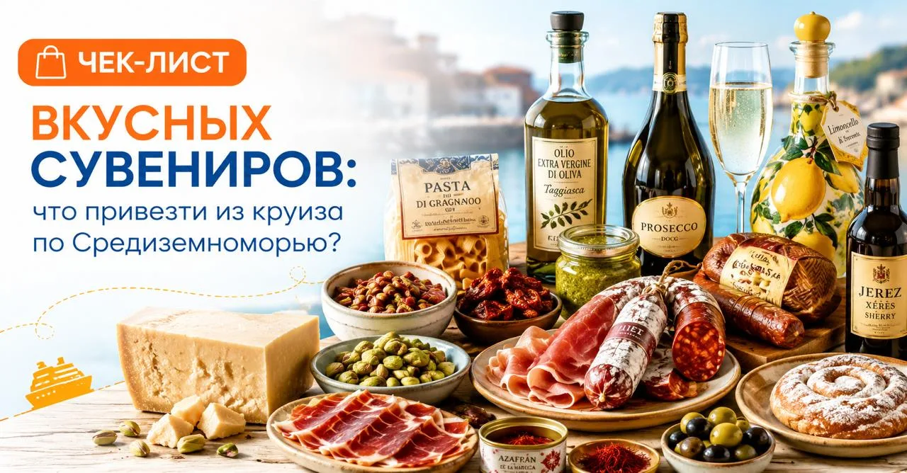 🛍️ Чек-лист вкусных сувениров: что привезти из круиза по Средиземноморью?