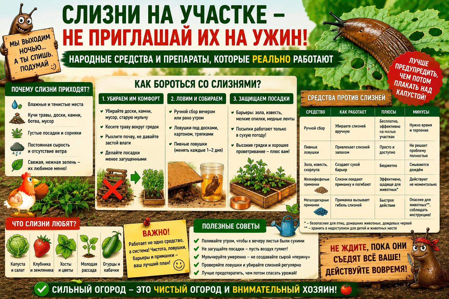 Слизни на участке пошли в атаку? Народные средства и препараты, которые реально помогаю...