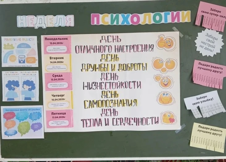 Открытие  недели психологии 13 апреля в МБОУ СОШ 4 началась неделя психологии День 1. День отличного