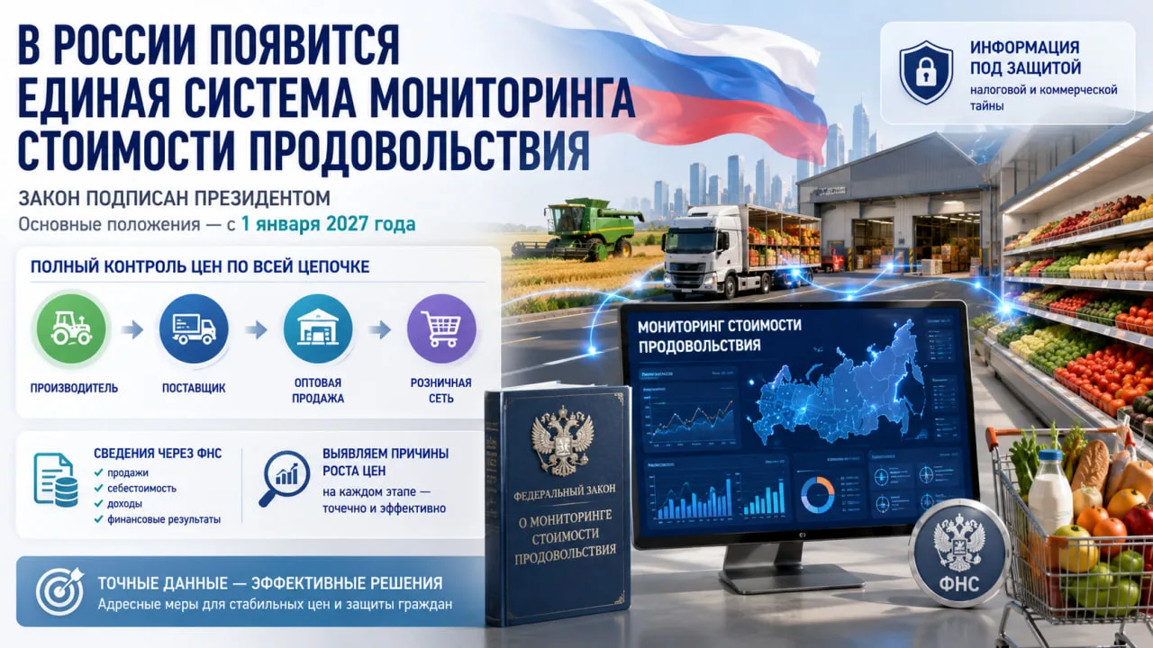 В России появится единая система мониторинга стоимости продовольствия по всей цепочке — от производи