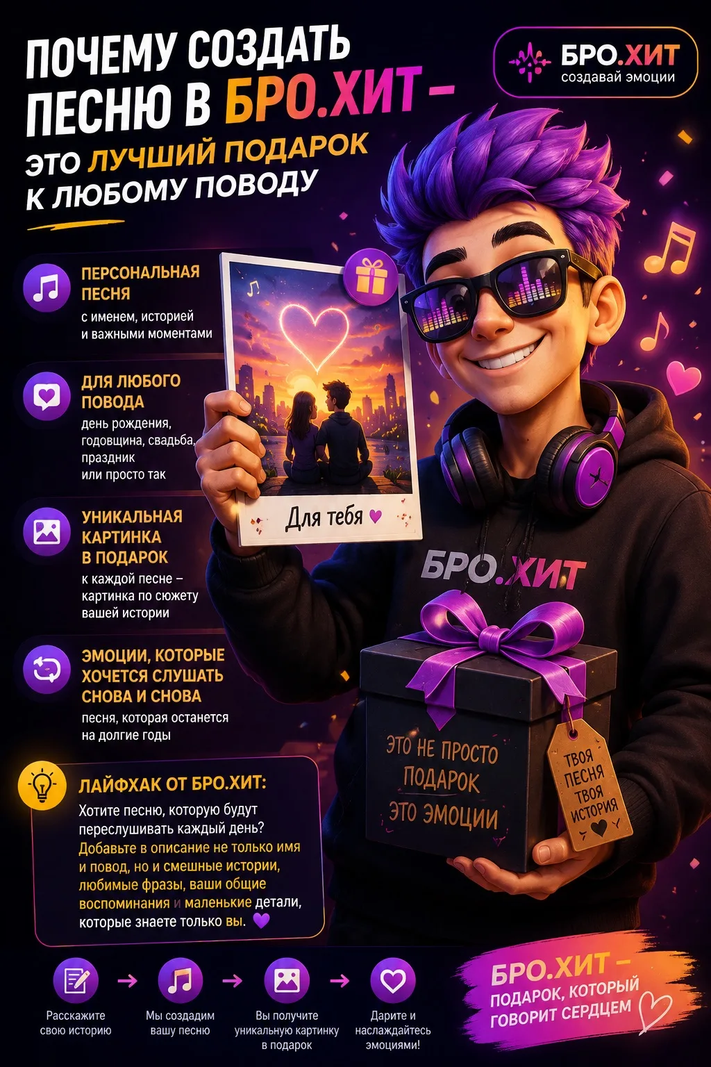 🎁 Почему создать песню в БРО.ХИТ — лучший подарок к любому поводу? 🎶