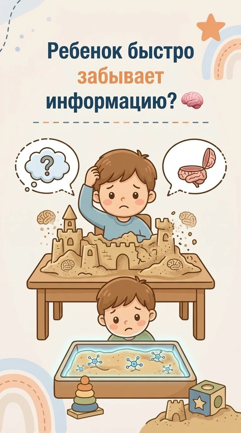 Ребенок быстро забывает информацию? 🧠
