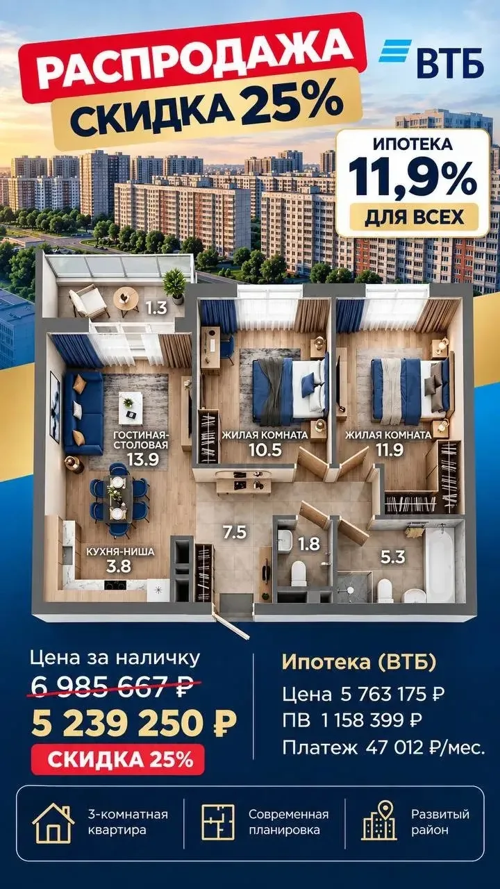 🔥ВОТ ЭТО Я ПОНИМАЮ — РАСПРОДАЖА! СКИДКА 25% НА КВАРТИРЫ