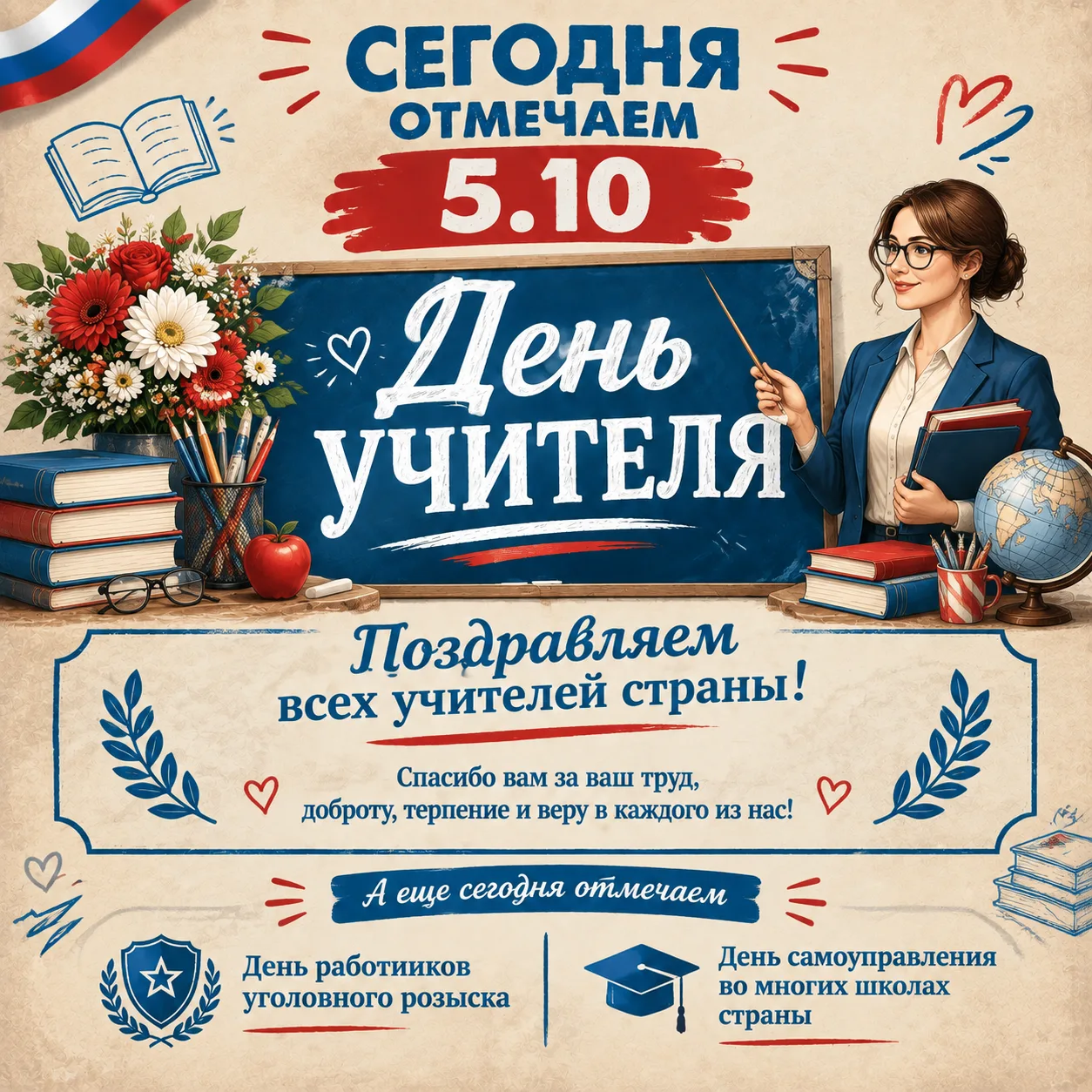 Поздравляем сегодня дорогих учителей!
