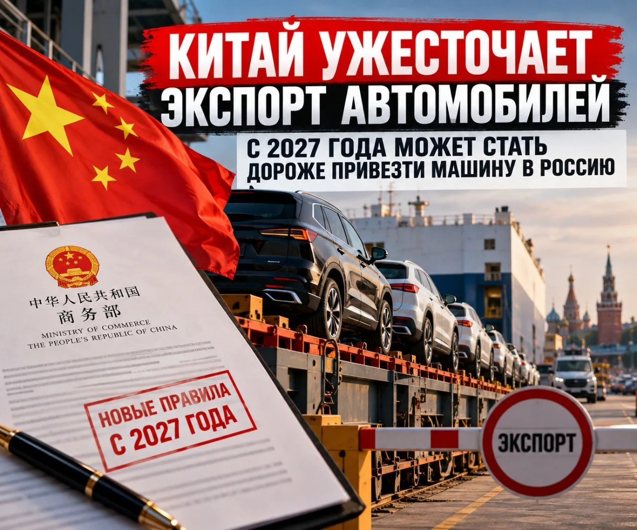 🚨 Китай усложняет экспорт автомобилей: с 2027 года привезти некоторые машины в Россию ...