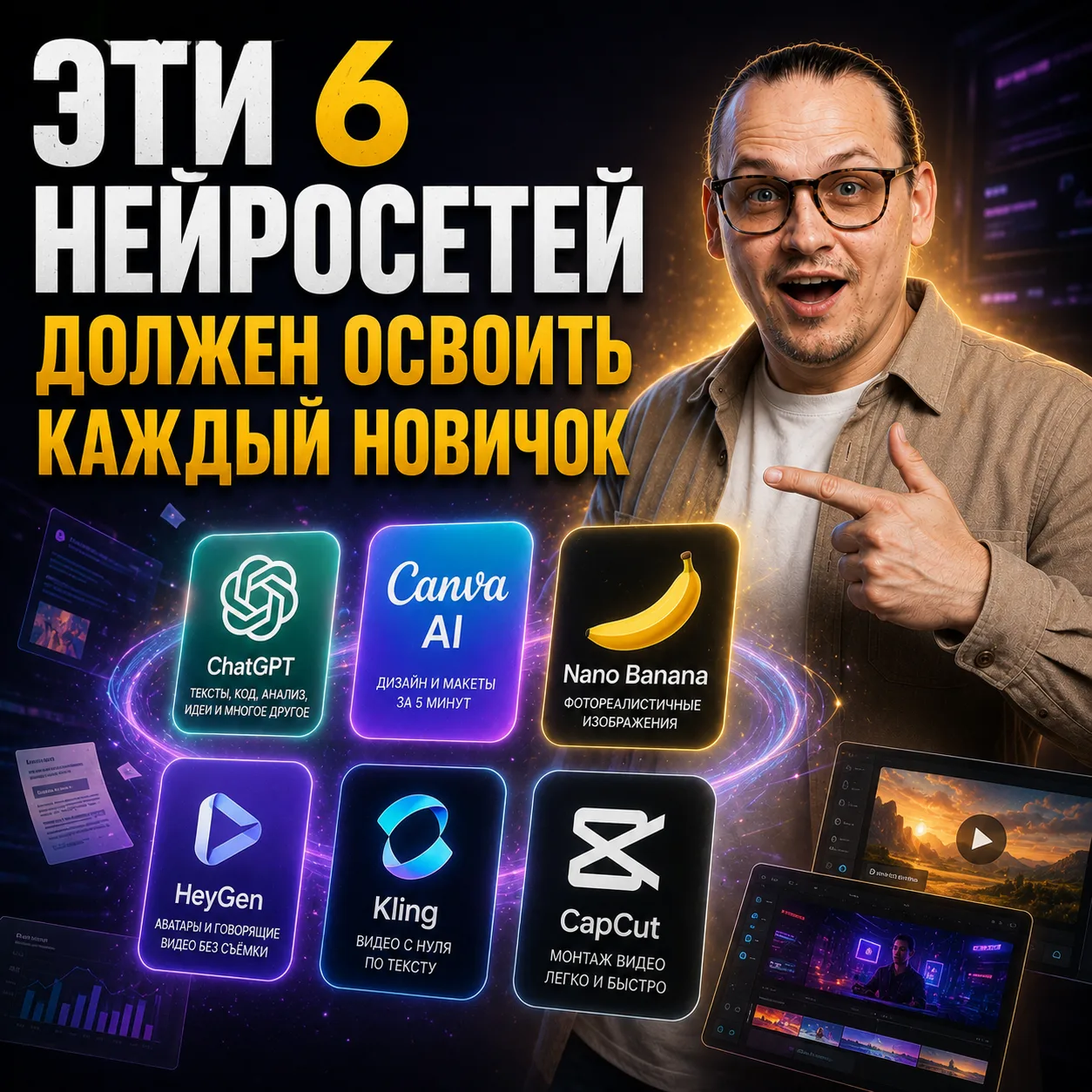 🔝 Эти 6 нейросетей должен освоить каждый новичок

Когда только начинаешь изучать нейросети, голова 