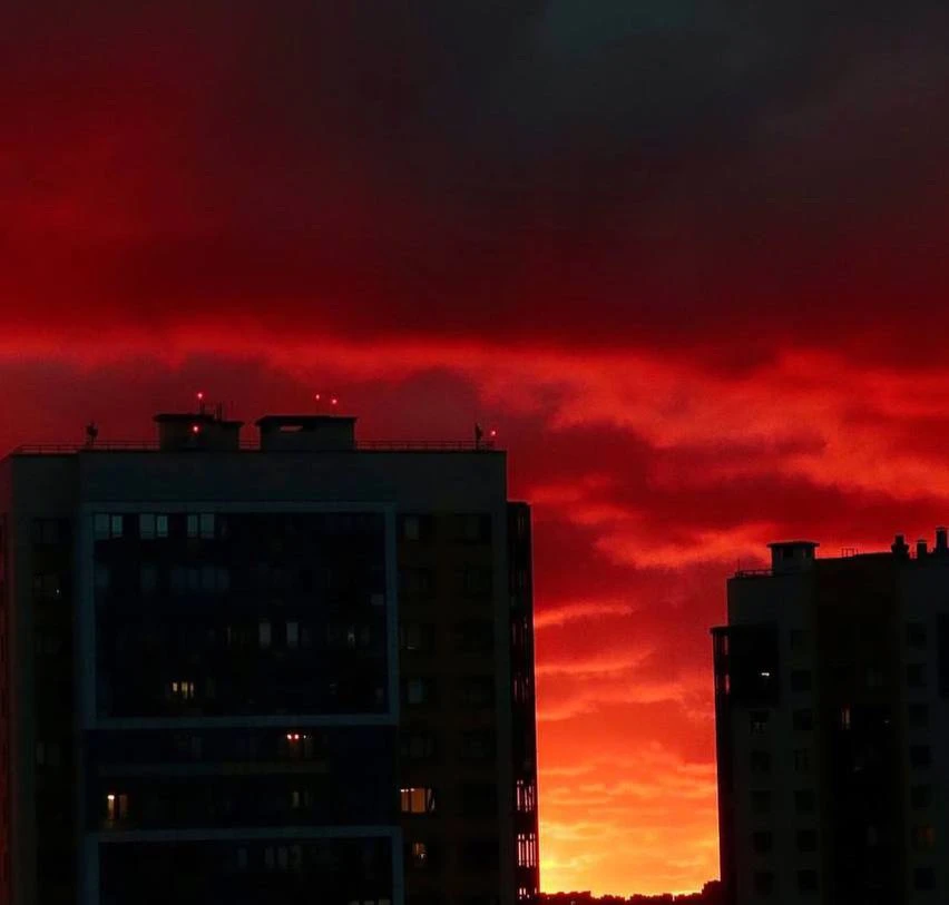 🌆Алый закат был сегодня над Питером.